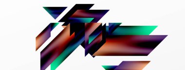 Modern trend minimalist soyut arka plan. Geometrik desen tasarımı, 3 boyutlu ve gölge efektleri. Vektör İllüstrasyonu