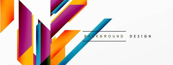 Minimal Geometric Abstract Background Dynamic Lines Composition Trendy Techno Business — Stock Vector