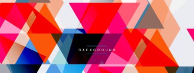 Renkli üçgen bileşimi, geometrik soyut arkaplan. Tekno veya iş konsepti, duvar kağıdı, afiş, arkaplan, iniş sayfası deseni