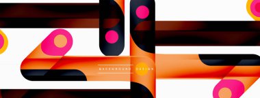 Renkli dinamik kompozisyon. Duvar kağıdı, afiş veya iniş için geometrik yaratıcı arkaplan