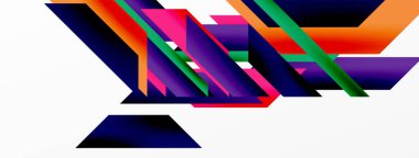 Minimum geometrik soyut arkaplan. Dinamik 3D çizgi kompozisyonu. Duvar kağıdı, afiş, arkaplan veya iniş için moda tekno iş şablonu