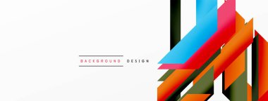 Minimum geometrik soyut arkaplan. Dinamik 3D çizgi kompozisyonu. Duvar kağıdı, afiş, arkaplan veya iniş için moda tekno iş şablonu