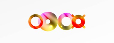 Minimum geometrik soyut arkaplan. Parlak ve parlak daire, çizgi ve yuvarlak şekiller tasarım. Duvar kağıdı, afiş, arkaplan veya iniş için moda tekno iş şablonu