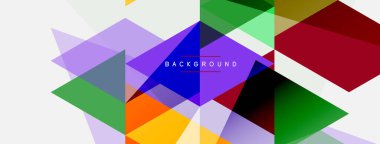 Renkli üçgen bileşimi, geometrik soyut arkaplan. Tekno veya iş konsepti, duvar kağıdı, afiş, arkaplan, iniş sayfası deseni