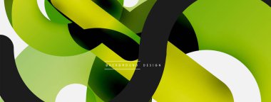 Yuvarlak şekiller daireler ve diğer geometrik şekiller. Duvar kağıdı afişi arkaplan kartı veya iniş sayfası için vektör illüstrasyonu