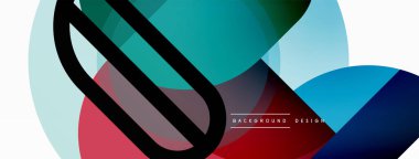 Yuvarlak üçgen çizgileri ve daireleri şekillendirir. Duvar kağıdı afişi arkaplanı veya iniş sayfası için Geometrik vektör çizimi