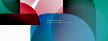 Yaratıcı geometrik duvar kağıdı. Asgari çember üçgen ve kare çizgi soyut arkaplan. Duvar kağıdı afişi veya iniş sayfası için vektör illüstrasyonu