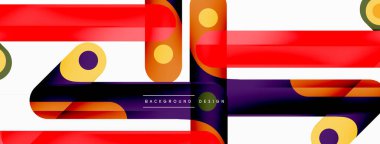 Renkli dinamik kompozisyon. Duvar kağıdı, afiş veya iniş için geometrik yaratıcı arkaplan