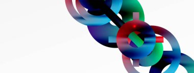 Minimum geometrik soyut arkaplan. Çember, çizgi ve yuvarlak şekiller tasarımı. Duvar kağıdı, afiş, arkaplan veya iniş için moda tekno iş şablonu