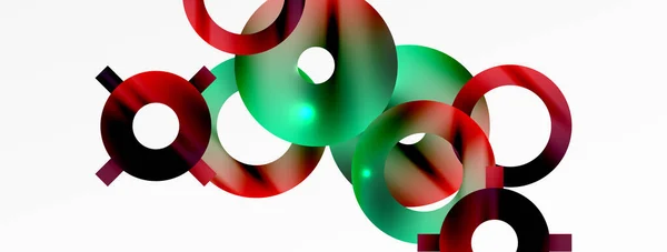 Минимальный Геометрический Абстрактный Фон Блестящий Глянцевый Дизайн Кругов Линий Круглых — стоковый вектор