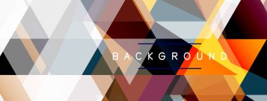 Mozaik üçgenler geometrik arkaplan. Tekno veya iş konsepti, duvar kağıdı, afiş, arkaplan, iniş sayfası deseni