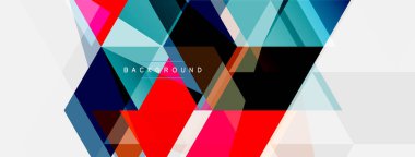 Mozaik üçgenler geometrik arkaplan. Tekno veya iş konsepti, duvar kağıdı, afiş, arkaplan, iniş sayfası deseni