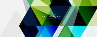 Renkli üçgen bileşimi, geometrik soyut arkaplan. Tekno veya iş konsepti, duvar kağıdı, afiş, arkaplan, iniş sayfası deseni