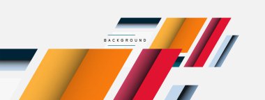 Vektör arkaplanı. Gölge efektli soyut örtüşen renk çizgileri tasarımı. Duvar kağıdı afişi için resim arkaplanı veya iniş sayfası