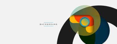 Çember ve yuvarlak şekiller soyut arkaplan. Duvar kağıdı afişi veya iniş sayfası için vektör illüstrasyonu