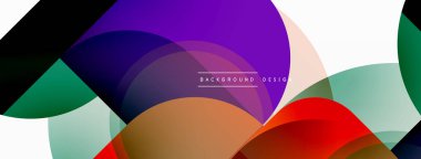 Yuvarlak üçgen çizgileri ve daireleri şekillendirir. Duvar kağıdı afişi arkaplanı veya iniş sayfası için Geometrik vektör çizimi