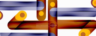 Renkli dinamik kompozisyon. Duvar kağıdı, afiş veya iniş için geometrik yaratıcı arkaplan