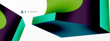 Soyut arkaplan - 3 boyutlu soyut şekil. Yapay zeka teknolojisi, engelleme zinciri, iletişim için duvar kağıdı, 5G, bilim, iş