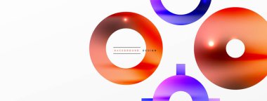 Minimum geometrik soyut arkaplan. Çember, çizgi ve yuvarlak şekiller tasarımı. Duvar kağıdı, afiş, arkaplan veya iniş için moda tekno iş şablonu