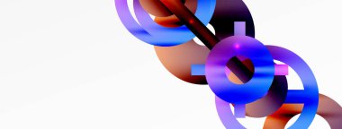 Minimum geometrik soyut arkaplan. Çember, çizgi ve yuvarlak şekiller tasarımı. Duvar kağıdı, afiş, arkaplan veya iniş için moda tekno iş şablonu