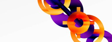 Minimum geometrik soyut arkaplan. Çember, çizgi ve yuvarlak şekiller tasarımı. Duvar kağıdı, afiş, arkaplan veya iniş için moda tekno iş şablonu