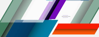 Vektör arkaplanı. Gölge efektli soyut örtüşen renk çizgileri tasarımı. Duvar kağıdı afişi için resim arkaplanı veya iniş sayfası