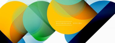 Yuvarlak üçgen çizgileri ve daireleri şekillendirir. Duvar kağıdı afişi arkaplanı veya iniş sayfası için Geometrik vektör çizimi