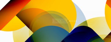 Yuvarlak üçgen çizgileri ve daireleri şekillendirir. Duvar kağıdı afişi arkaplanı veya iniş sayfası için Geometrik vektör çizimi