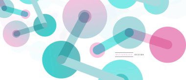 Soyut arkaplan. Yuvarlak noktalar çizgilerle birleşti. Duvar kağıdı, afiş, arkaplan veya iniş için moda tekno iş şablonu