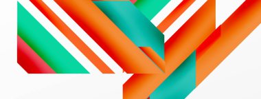 Minimum geometrik soyut arkaplan. Dinamik 3D çizgi kompozisyonu. Duvar kağıdı, afiş, arkaplan veya iniş için moda tekno iş şablonu