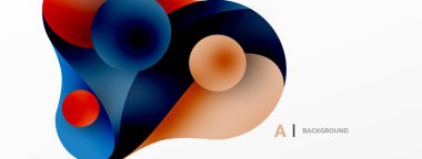 Akan geometrik şekiller, minimalist soyut arkaplanı oluşturur. Yuvarlak şekiller ve daireler. Yapay zeka teknolojisi, engelleme zinciri, iletişim için duvar kağıdı, 5G, bilim, iş