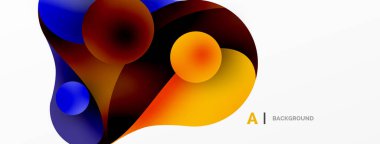 Akan geometrik şekiller, minimalist soyut arkaplanı oluşturur. Yuvarlak şekiller ve daireler. Yapay zeka teknolojisi, engelleme zinciri, iletişim için duvar kağıdı, 5G, bilim, iş