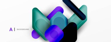 Minimum geometrik soyut arkaplan. Renkli geometrik bloklar. Çizgiler, kareler ve üçgenler duvar kağıdı bileşimi