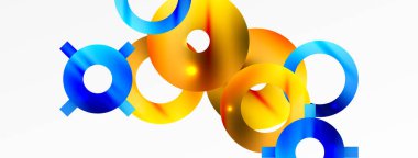 Minimum geometrik soyut arkaplan. Çember, çizgi ve yuvarlak şekiller tasarımı. Duvar kağıdı, afiş, arkaplan veya iniş için moda tekno iş şablonu