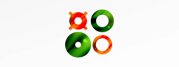 Fond Abstrait Géométrique Minimal Cercle Brillant Brillant Ligne Formes Rondes — Image vectorielle