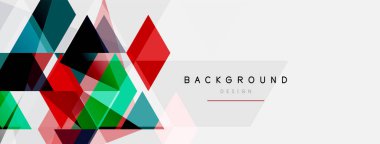 Renkli üçgen bileşimi, geometrik soyut arkaplan. Tekno veya iş konsepti, duvar kağıdı, afiş, arkaplan, iniş sayfası deseni