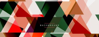 Renkli üçgen bileşimi, geometrik soyut arkaplan. Tekno veya iş konsepti, duvar kağıdı, afiş, arkaplan, iniş sayfası deseni