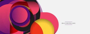 Vektör yuvarlak şekilli daireler minimum geometrik arkaplan. Duvar kağıdı afişi veya iniş sayfası için vektör illüstrasyonu