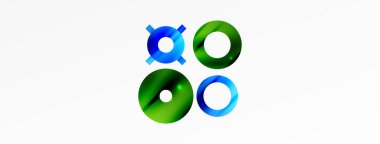 Minimum geometrik soyut arkaplan. Çember, çizgi ve yuvarlak şekiller tasarımı. Duvar kağıdı, afiş, arkaplan veya iniş için moda tekno iş şablonu