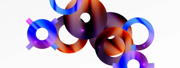 Минимальный Геометрический Абстрактный Фон Дизайн Кругов Линий Круглых Форм Современный — стоковый вектор