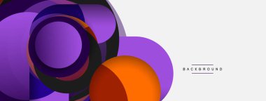 Vektör yuvarlak şekilli daireler minimum geometrik arkaplan. Duvar kağıdı afişi veya iniş sayfası için vektör illüstrasyonu