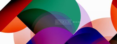 Yuvarlak üçgen çizgileri ve daireleri şekillendirir. Duvar kağıdı afişi arkaplanı veya iniş sayfası için Geometrik vektör çizimi