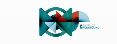 Yaratıcı geometrik duvar kağıdı. Asgari soyut arkaplan. Duvar kağıdı arkaplanı veya iniş sayfası için üçgenler ve daireler kompozisyon vektör çizimi