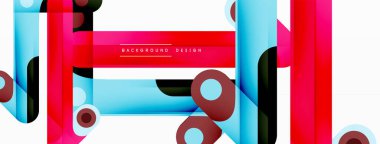 Renkli dinamik kompozisyon. Duvar kağıdı, afiş veya iniş için geometrik yaratıcı arkaplan