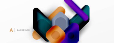 Minimum geometrik soyut arkaplan. Renkli geometrik bloklar. Çizgiler, kareler ve üçgenler duvar kağıdı bileşimi