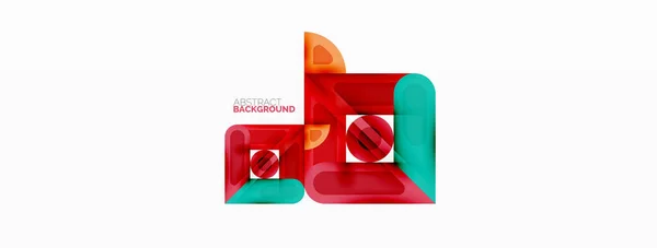 Creatief Geometrisch Behang Minimale Abstracte Achtergrond Cirkels Lijnen Vierkanten Samenstelling — Stockvector