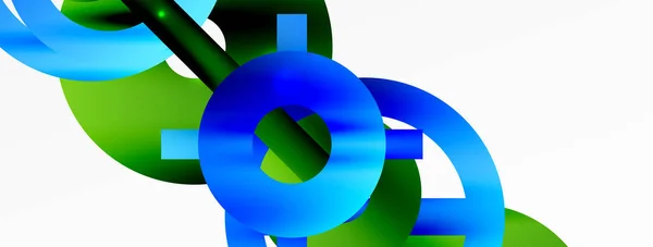 Fondo Abstracto Geométrico Mínimo Diseño Círculos Líneas Formas Redondas Plantilla — Vector de stock