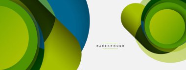 Vektör yuvarlak şekilli daireler minimum geometrik arkaplan. Duvar kağıdı afişi veya iniş sayfası için vektör illüstrasyonu