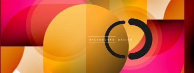 Yuvarlak üçgen çizgileri ve daireleri şekillendirir. Duvar kağıdı afişi arkaplanı veya iniş sayfası için Geometrik vektör çizimi