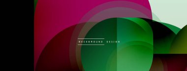 Yuvarlak üçgen çizgileri ve daireleri şekillendirir. Duvar kağıdı afişi arkaplanı veya iniş sayfası için Geometrik vektör çizimi